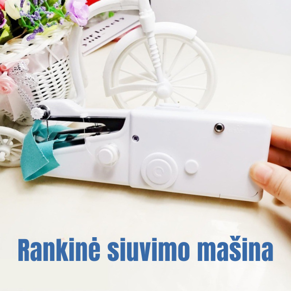 Nešiojama rankinė siuvimo mašinėlė su priedais