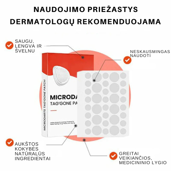 Mikro adatėlių pleistrai nuo odos netobulumų