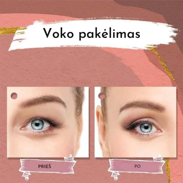 Nematomi dvigubi voko lipdukai akių pakėlimui