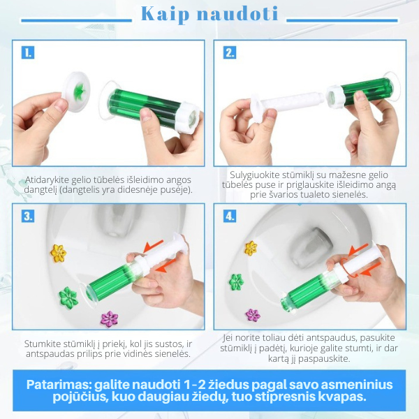 Tualeto gelio antspaudų rinkinys su kvapu (12 vnt.)