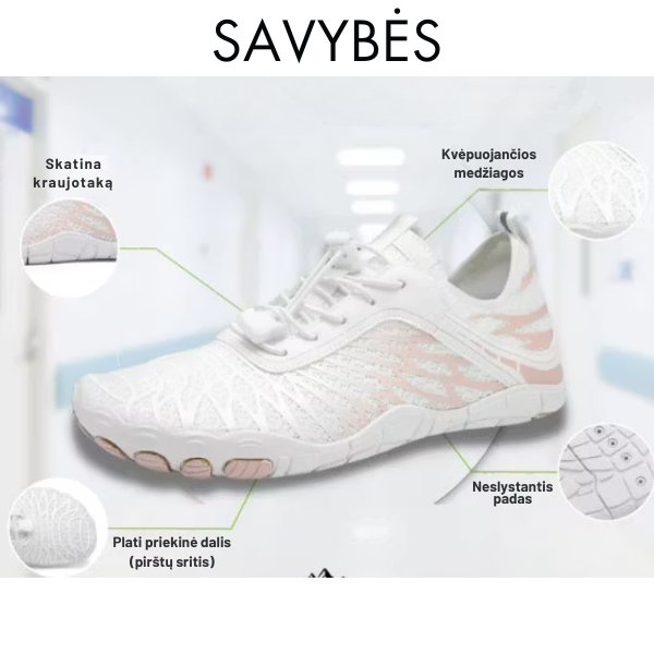 Unisex barefoot batai su plačia priekine dalimi