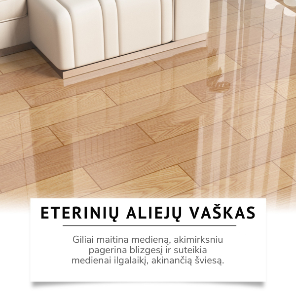 Natūralus bičių vaško purškalas medienai