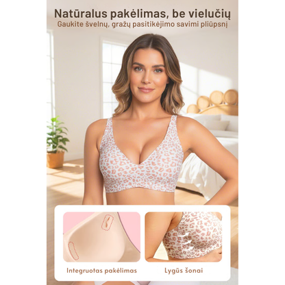Besiūlė moteriška „Push-Up“ liemenėlė su gilia V iškirpte
