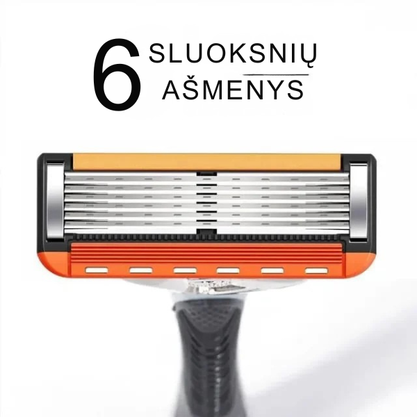 Keičiamų skutimosi peiliukų rinkinys + rankena dovanų