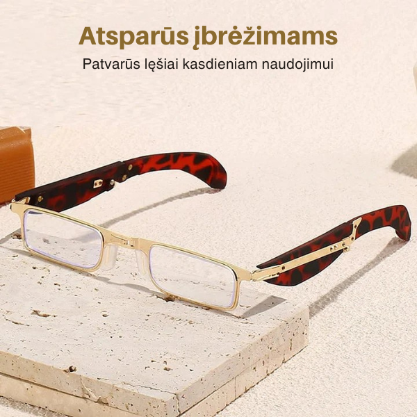 Sulankstomi skaitymo akiniai su mėlynos šviesos filtru ir dėklu