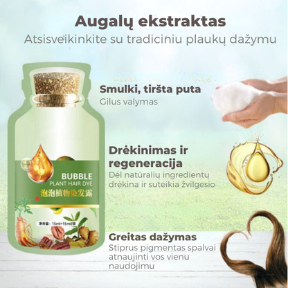 Dažantis šampūnas su augaliniais ekstraktais
