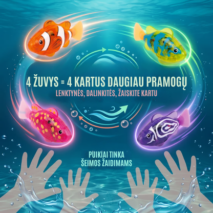 LED plaukiojančios žuvytės voniai – 4 vnt.