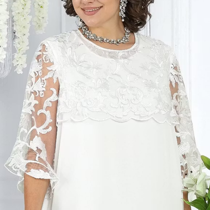 Siuvinėta šifoninė moteriška suknelė