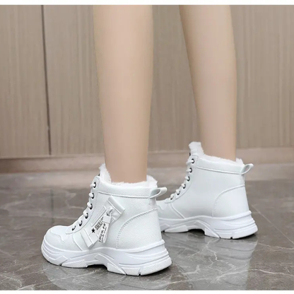 Moteriški žieminiai batai su kailiu ir storu padu