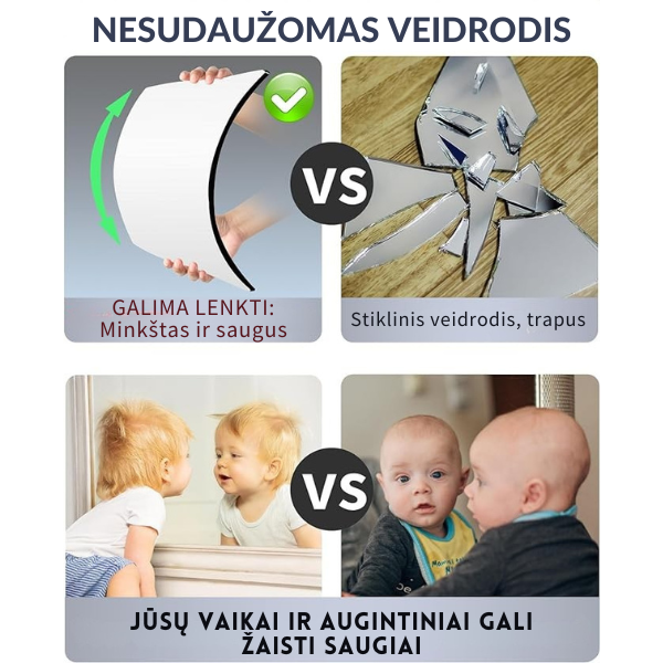 Veidrodinė plėvelė - nedūžtantis, drėgmei atsparus veidrodis DIY