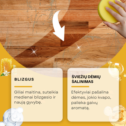 Natūralus bičių vaško purškalas medienai