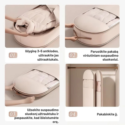 Pakabinamas suspaudžiamas drabužių laikymo maišas