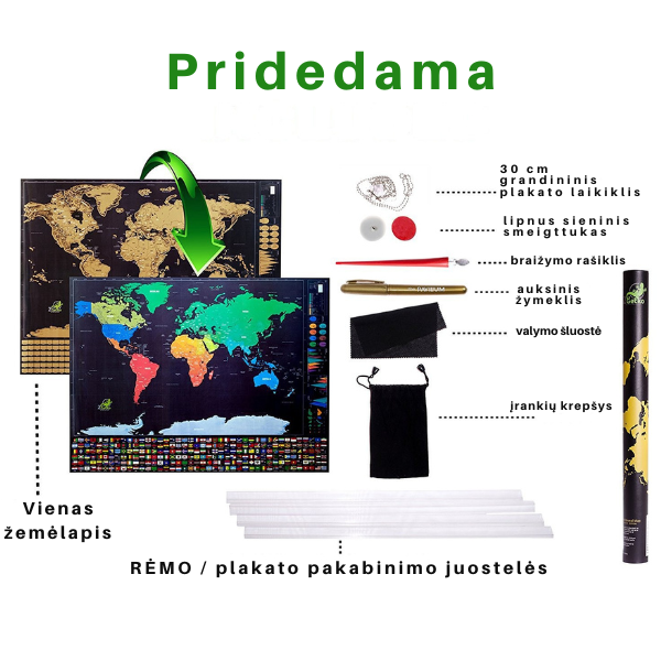 Nutrinamas pasaulio žemėlapis