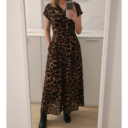 Elegantiška suknelė su leopardo raštu
