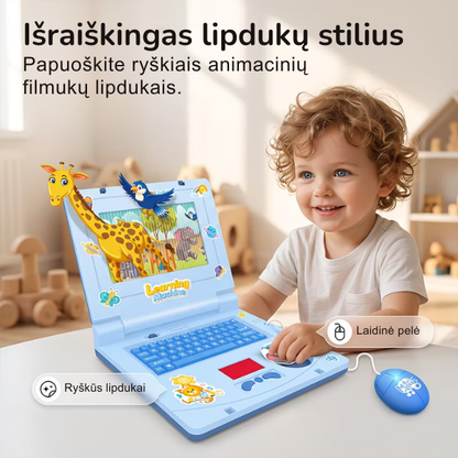 Interaktyvus edukacinis žaislinis nešiojamas kompiuteris