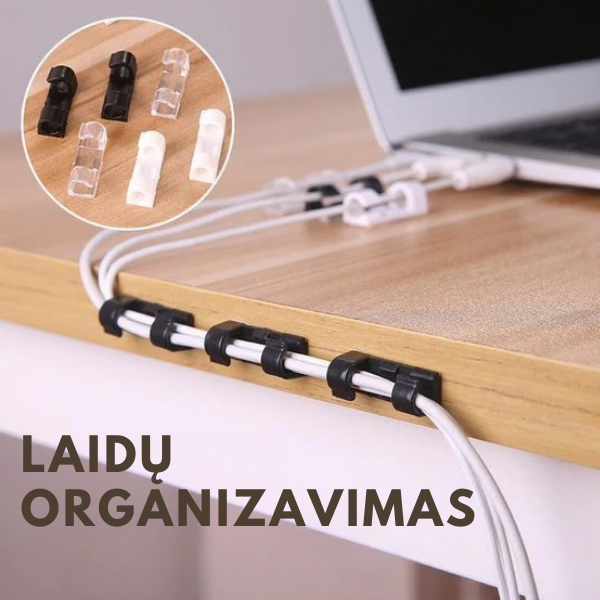 Kabelių laikikliai laidų tvarkymui (20 vnt.)