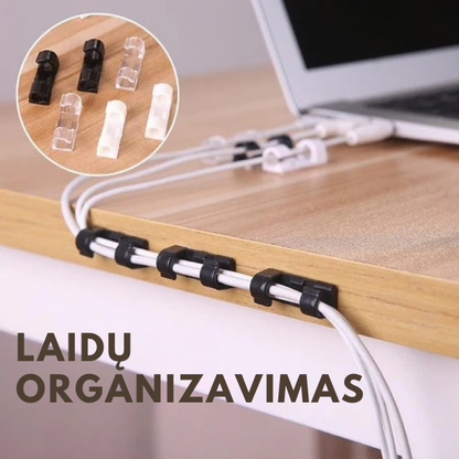Kabelių laikikliai laidų tvarkymui (20 vnt.)