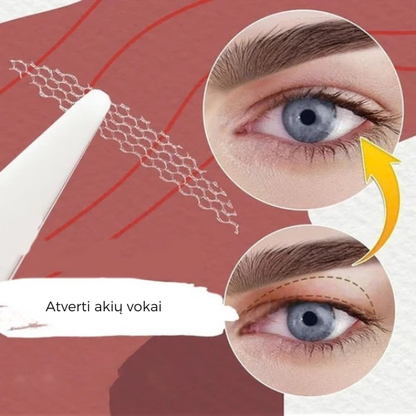 Nematomi dvigubi voko lipdukai akių pakėlimui