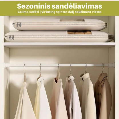 Pakabinamas suspaudžiamas drabužių laikymo maišas