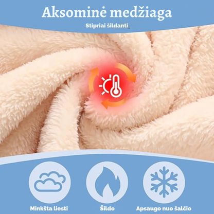 Megztas kepurės–šaliko komplektas su vilnos pamušalu