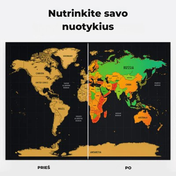 Nutrinamas pasaulio žemėlapis