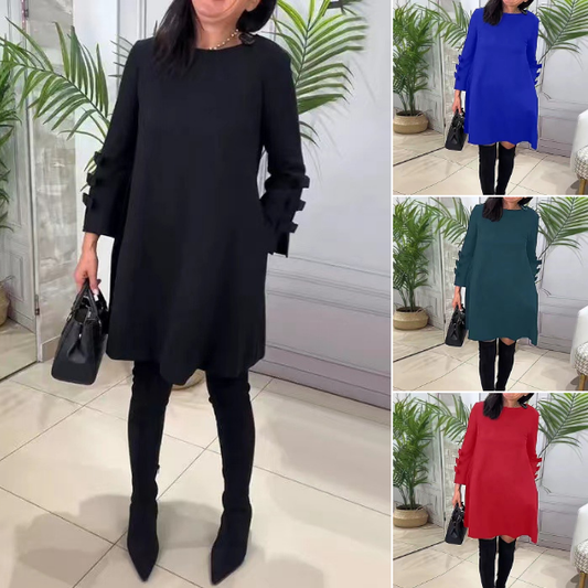 Elegantiška išskirtinio dizaino suknelė su kaspinėliais